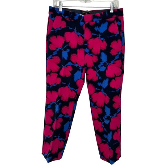 Banana Republic Avery Magenta/Black/Blue Floral Ankle Pants, Women's Size 6S - Picture 1 of 4